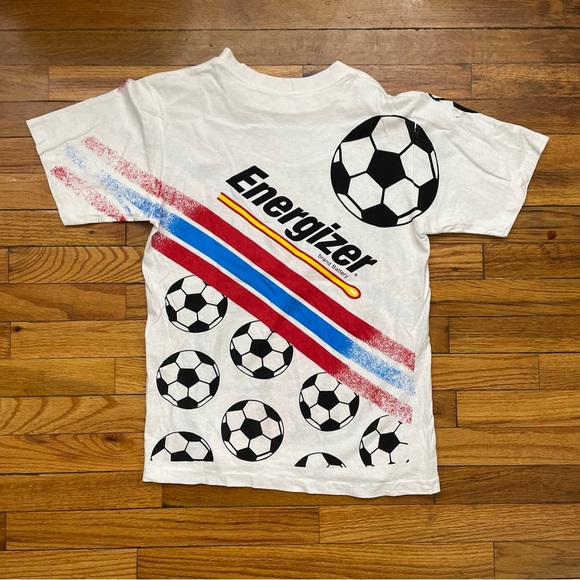 Vintage 1994 World Cup Team USA Energizer Bunny AOP Graphic T Shirt Size S Used - Picture 2 of 4